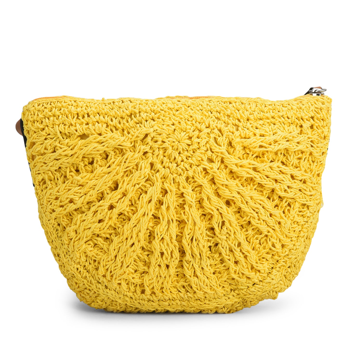 Qamaz - Raffia Sling Bag with Sea Shells - Yellow