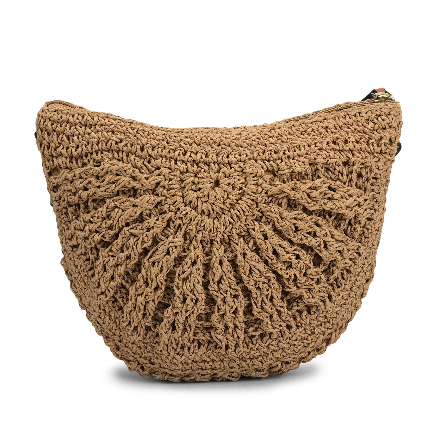 Qamaz -Raffia-Sling Bag with Sea Shells- Natural