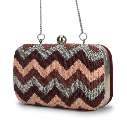 Wavy Beads - Tricolor Clutch Bag