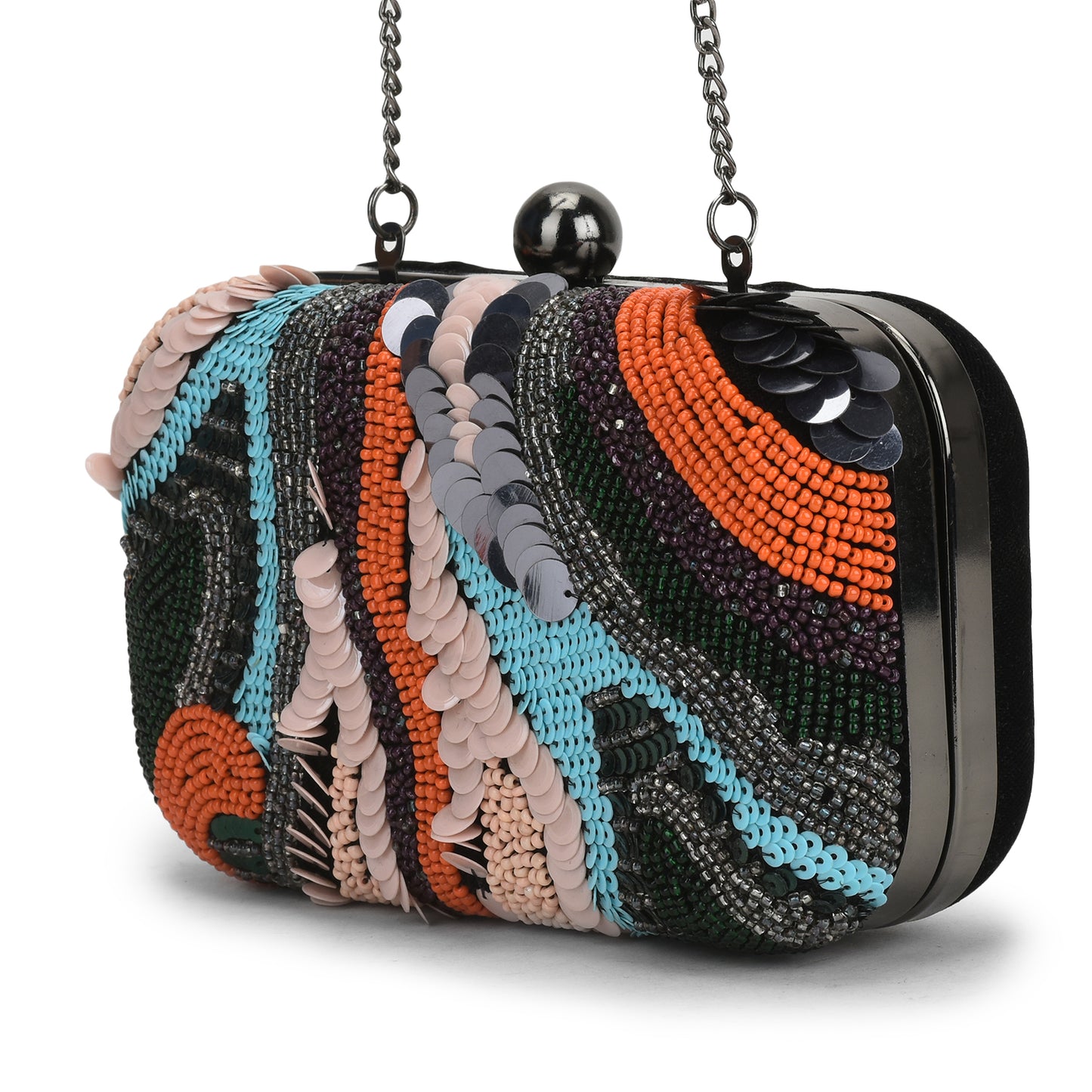 Sequina- Multicolor Beaded Clutch Bag