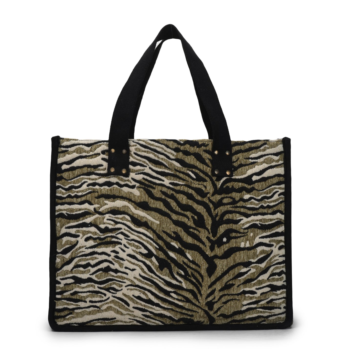 Anileo - Brown & Black Jacquard Box Bag - Jumbo