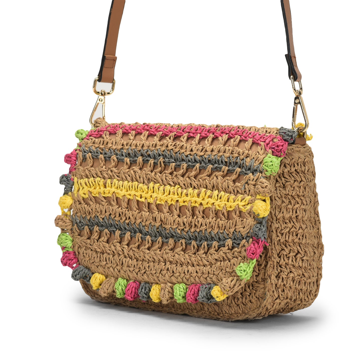 Debola - Multicolor Raffia Crossbody Bag