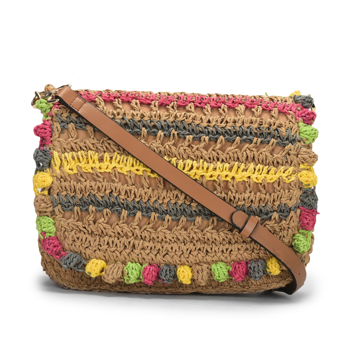 Debola - Multicolor Raffia Crossbody Bag