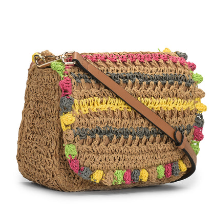 Debola - Multicolor Raffia Crossbody Bag