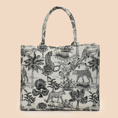 Vufia - Black & White Jacquard Box Bag - Jumbo