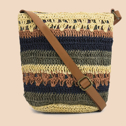 Dorabi - Multicolor Raffia Crochet Sling Bag